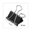 Office Jansan | Universal UNV11060 Binder Clips with Storage Tub - Mini, Black/Silver (60/Pack) image number 2