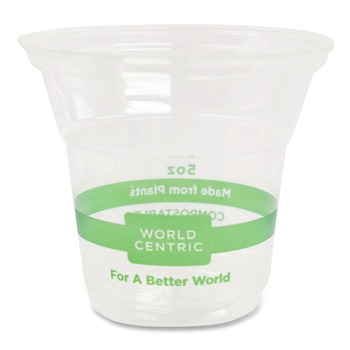 World Centric 5 oz PLA Plastic Cold Cups - Clear (2000/Carton)