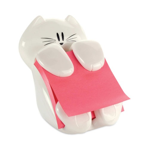  | Post-it Pop-up Notes Super Sticky CAT-330 Pop-Up Note Dispenser Cat Shape, 3 X 3, White image number 0