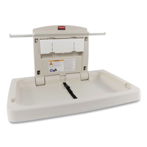 Labor Day Sale! Save $30 off $199! | Rubbermaid Commercial FG781888LPLAT 33.5 in. x 21.5 in. Sturdy Station 2 Baby Changing Table - Platinum image number 0