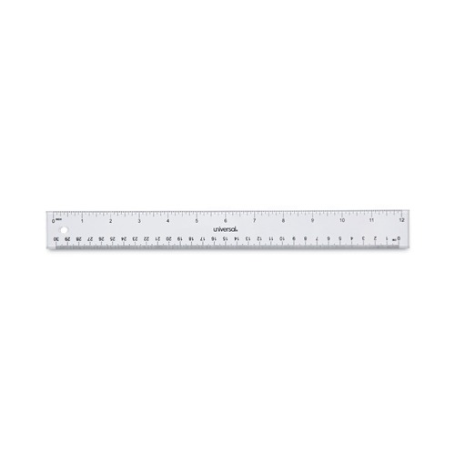 Rulers & Yardsticks | Universal UNV59022 12 in. Plastic Standard/Metric Ruler - Clear image number 0