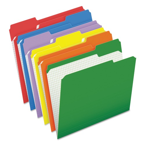 File Folders | Pendaflex R152 1/3 ASST 0.75 in. Expansion Double-Ply Reinforced 1/3-Cut Top Tab Colored File Folders - Letter/Assorted Colors (100/Box) image number 0