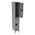 Office & Office Supplies | Tennsco DTS-121836-1-MGY 12 in. x 18 in. x 78 in. Single Stack Double Tier Locker with Legs - Medium Gray image number 2