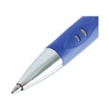 Office Jansan | Universal 39721 0.7 mm. Medium Comfort Grip Retractable Gel Pen - Blue Ink, Gray/Blue/Silver Barrel (1-Dozen) image number 3