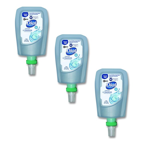 Soap Dispensers | Dial Professional 17000 16782 1 L Antibacterial Foaming Hand Wash Refill for FIT X2 Touch Free Dispenser - Spring Water Scent (3/Carton) image number 0