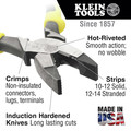 Cable and Wire Cutters | Klein Tools J2139NECRN 9.55 in. Side Cutters with Wire Stripper/Crimper image number 1