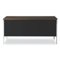 Office Desks & Workstations | Alera ALESD6024BM 60 in. x 24 in. x 29.5 in. Double Pedestal Steel Credenza Desk - Mocha/Black image number 3