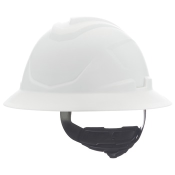 MSA 10215837 V-Gard C1 Fas-Trac III Full Brim Non-Vented Hard Hat - White
