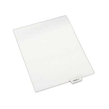 Avery 11 x 8.5 Preprinted Legal Exhibit S Bottom Tab Dividers - White (25/Pack)