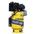 Stationary Air Compressors | EMAX ESP07V120V3 7.5 HP 120 gal. 2-Stage 3-Phase Industrial V4 Pressure Lubricated Pump 31 CFM @ 100 PSI Patented Plus SILENT Air Compressor image number 0