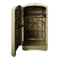 Trash Cans | Rubbermaid Commercial FG396400BEIG 50 gal. Plastic, Rectangular, Plaza Indoor/Outdoor Waste Container - Beige image number 3