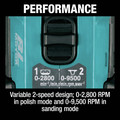 Polishers | Makita VP01Z 12V max CXT Brushless Lithium-Ion 3 in./ 2 in. Cordless Polisher/ Sander (Tool Only) image number 5
