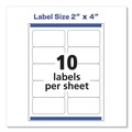 Office Jansan | Avery 05263 2 in. x 4 in. Shipping Labels with TrueBlock Technology for Laser Printers - White (10/Sheet, 25 Sheets/Pack) image number 6
