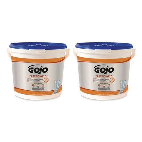 Cleaning & Janitorial Supplies | GOJO Industries 6299-02 FAST TOWELS 9 in. x 10 in. Hand Cleaning Towels - Fresh Citrus Blue (2/Carton) image number 0