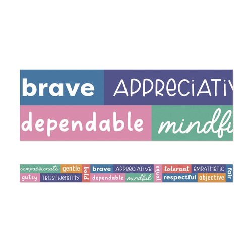 Office Jansan | Carson-Dellosa 108520 12-Piece 3 in. x 3 ft. Motivational: Positive Words Straight Borders - Multicolor image number 0