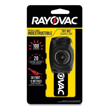 Rayovac 30 meters Projection 3 AAA Batteries Virtually Indestructible LED Headlight - Black
