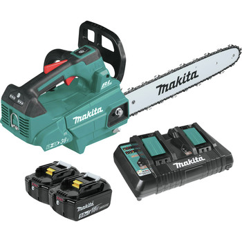 CHAINSAWS | Factory Reconditioned Makita XCU09PT-R 18V X2 (36V) LXT Brushless Lithium-Ion 16 in. Cordless Top Handle Chain Saw Kit with 2 Batteries (5 Ah)