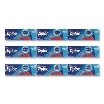 Ziploc 1 Gallon 2.7 mil. 9.6 in. x 12.1 in. Zipper Freezer Bags - Clear (28 Bags/Box, 9 Boxes/Carton)