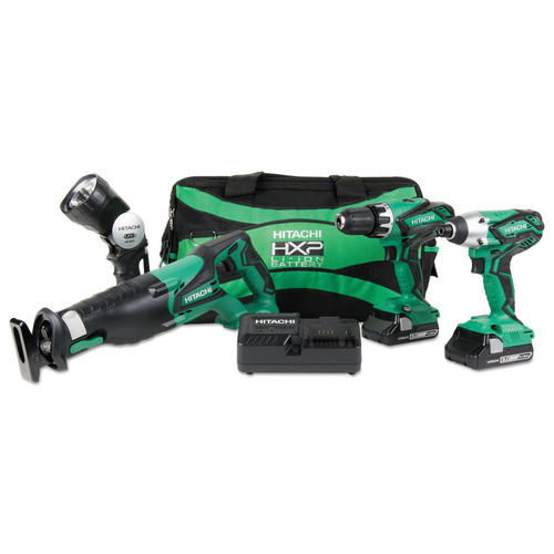 Combo Kits | Factory Reconditioned Hitachi KC18DG4L 18V Cordless Lithium-Ion 4-Piece Combo Kit image number 0