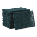 Sponges & Scrubbers | Boardwalk 86LGI 6 in. x 9 in. Heavy-Duty Scour Pad - Green (15/Carton) image number 1
