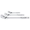 Ratchets | GearWrench 81276 3-Piece 1/4 in. 3/8 in. & 1/2 in. Drive Full Polish Locking Flex Handle Ratchet Set image number 1