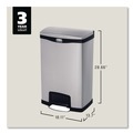Trash & Waste Bins | Rubbermaid Commercial 1901992 Slim Jim 13-Gallon Front Step Style Stainless Steel Step-On Container - Black image number 2