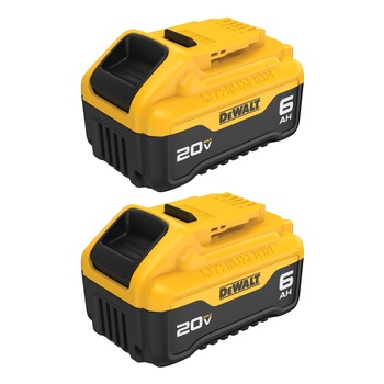 BATTERIES | Dewalt DCB206-2 20V MAX Premium XR 6 Ah Lithium-Ion Slide Battery (2-Pack)