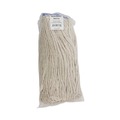 Mops | Boardwalk BWK716CCT 16 oz. Cut-End Lie-Flat Cotton Wet Mop Head - White (12/Carton) image number 1