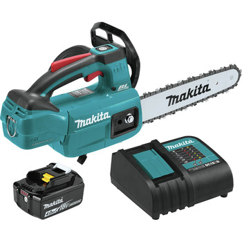 OUTDOOR TOOLS AND EQUIPMENT | Makita XCU06SM1 18V LXT Brushless Lithium-Ion 10 in. Cordless Top Handle Chain Saw Kit (4 Ah)