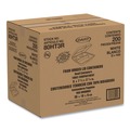 Food Trays, Containers, and Lids | Dart 80HT3R 3-Compartment 7.5 in. x 8 in. x 2.3 in. Foam Hinged Lid Containers - White (200/Carton) image number 1