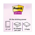 Office Jansan | Post-it Notes Super Sticky 660-3SSUC 4 in. x 6 in. Note Ruled Pads - Energy Boost Collection (90-Sheets/Pad, 3-Pads/Pack) image number 1