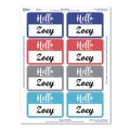 Office Jansan | Avery 08722 3.37 in. x 2.33 in. Flexible "Hello" Adhesive Name Badge Labels - Assorted (120/PK) image number 2