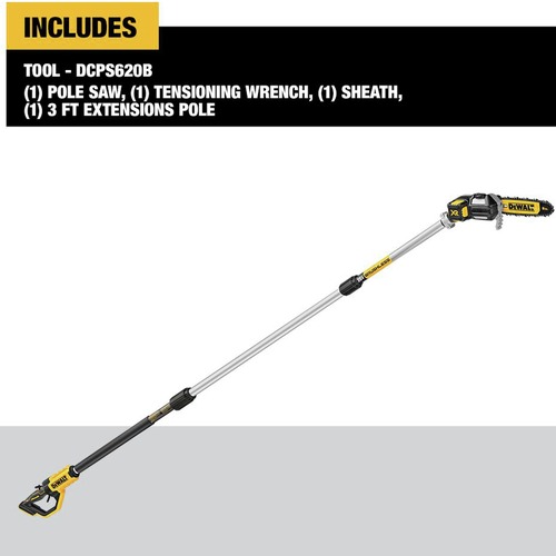 DeWalt DCPS620B 20V Max XR Cordless Pole Saw, Tool Only