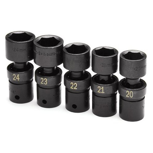 Sockets | SK Hand Tool 34352 5-Piece 1/2 in. Drive 6-Point Swivel Metric Impact Topper Socket Set image number 0