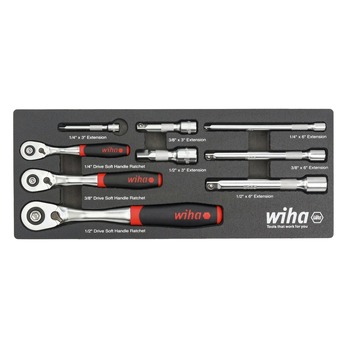 Wiha Tools 33388 9-Piece SoftFinish Ratchet Tray Set