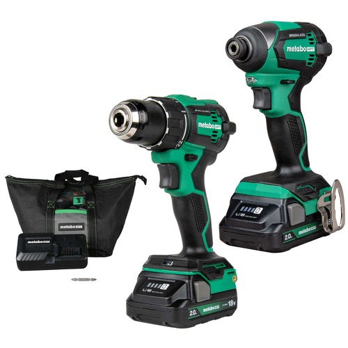  | Metabo HPT KC18DEXQBM 18V MultiVolt Lithium-Ion Brushless Cordless Drill Driver and Impact Driver Combo Kit (2 Ah) image number 0
