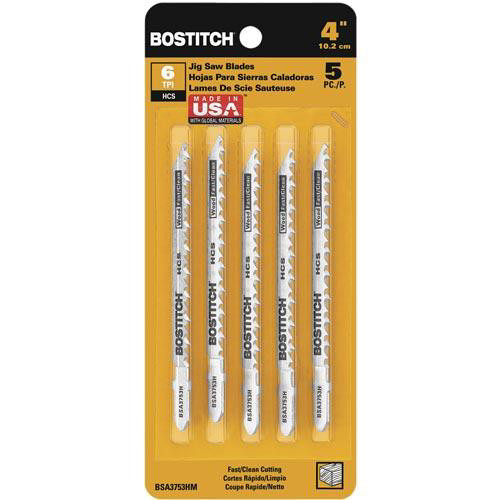Saw Accessories | Bostitch BSA3753HM 4 in. 6 TPI Clean Cutting Jigsaw Blade (5-Pack) image number 0