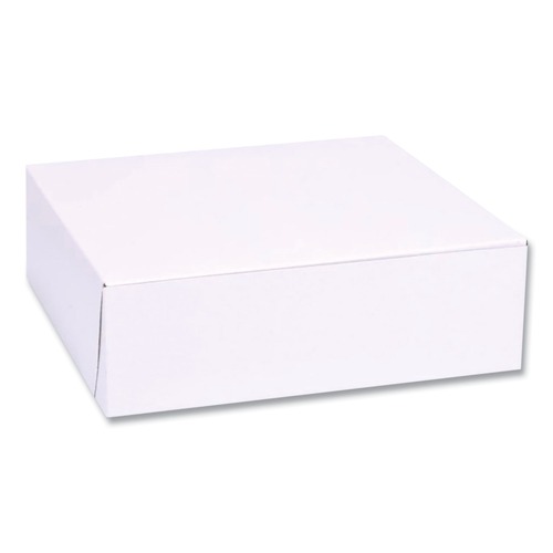 Food Trays, Containers, and Lids | SCT 1533 8 in. x 2.5 in. x 8 in. Standard Paper One-Piece Non-Window Bakery Boxes - White (250/Bundle) image number 0