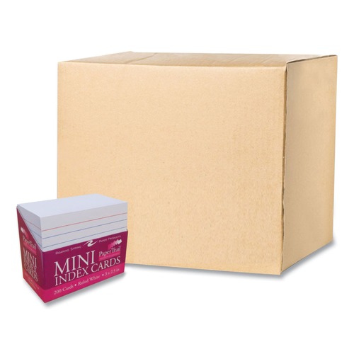 Flash Cards | Roaring Spring 28041 3 in. x 2.5 in. Narrow Rule Trayed Index Cards - White (36/Carton) image number 0