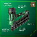 Summer Savings Start Here! Cool Deals on Fans, Tools & Outdoor Equipment | Metabo HPT NR3665DAM 36V Lithium-Ion 2-1/2 in. Cordless Metal Connector Nailer Kit (2.5 Ah) image number 3