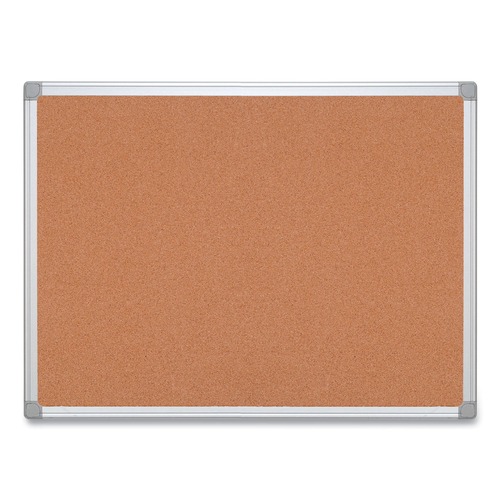Office Presentation Supplies | MasterVision CA031790 Earth 36 in. x 24 in. Cork Board - Tan Surface/Satin Aluminum Frame image number 0