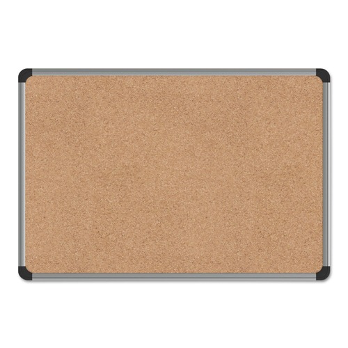 Office Jansan | Universal UNV43712 24 in. x 18 in. Cork Board with Aluminum Frame - Tan Surface image number 0