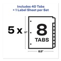 Office Jansan | Avery 11437 Index Maker 11 in. x 8.5 in. 8-Tab Print and Apply Clear Label Dividers - White (5/Pack) image number 4