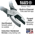 Pliers | Klein Tools J213-9NETP 9.55 in. Side Cutting Pliers Fish Tape Pulling image number 1