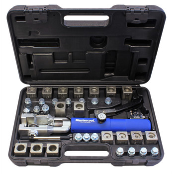 PRODUCTS | Mastercool 71485-PRC Universal Hydraulic Flaring Tool with GM Transmission Cooling Line Dies and Adapter Kit