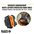 Klein Tools 55439BPTB Tradesman Pro 25 Pocket Polyester Laptop Backpack/ Tool Bag - Black image number 4
