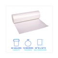 Office Jansan | Boardwalk Z7660VNKR01 38 in. x 60 in. 60 gal. 16 mic High Density Industrial Can Liners Coreless Rolls - Natural (200/Carton) image number 7