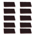 Cleaning Brushes | Boardwalk 7100359808 4.62 in. x 10 in. Heavy-Duty Utility Pad - Brown (10/Carton) image number 0