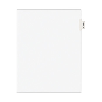 Avery 11 in. x 8.5 in. 26-Tab Exhibit V Avery-Style Preprinted Legal Side Tab Divider - White (25/Pack)