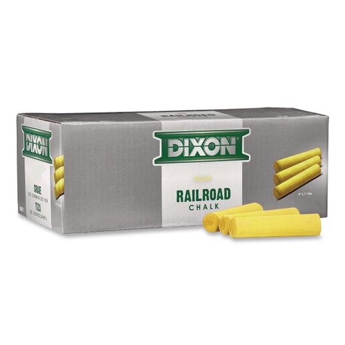 Office Jansan | Dixon X88813 4 in. x 1 in. Diameter Railroad Crayon Chalk - Yellow (72/Box) image number 0